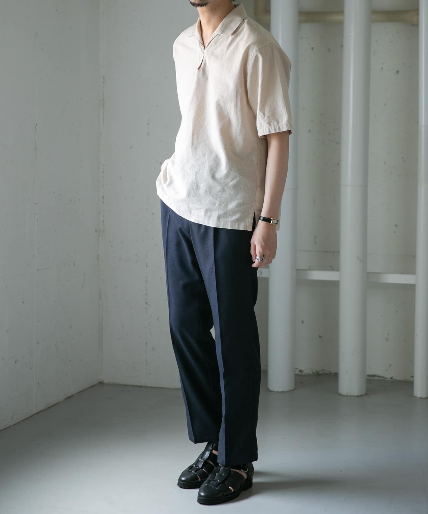 EDIFICE｜《予約》リネン スキッパーシャツ | Rakuten Fashion