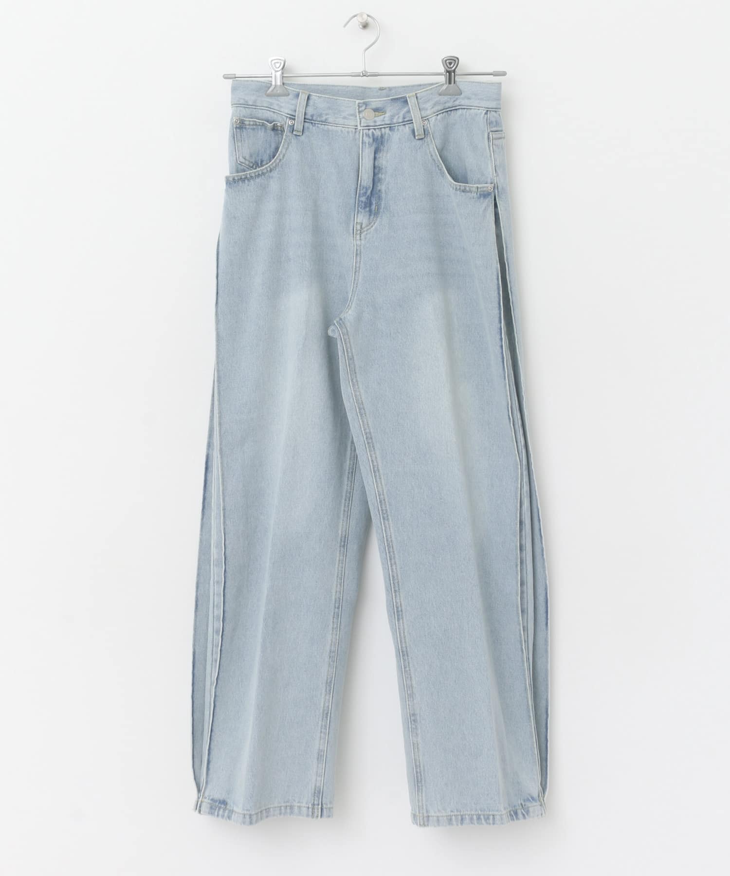 YENN SIDE PLEATED DENIM PANTS[RW46-Y242310452]｜URBAN
