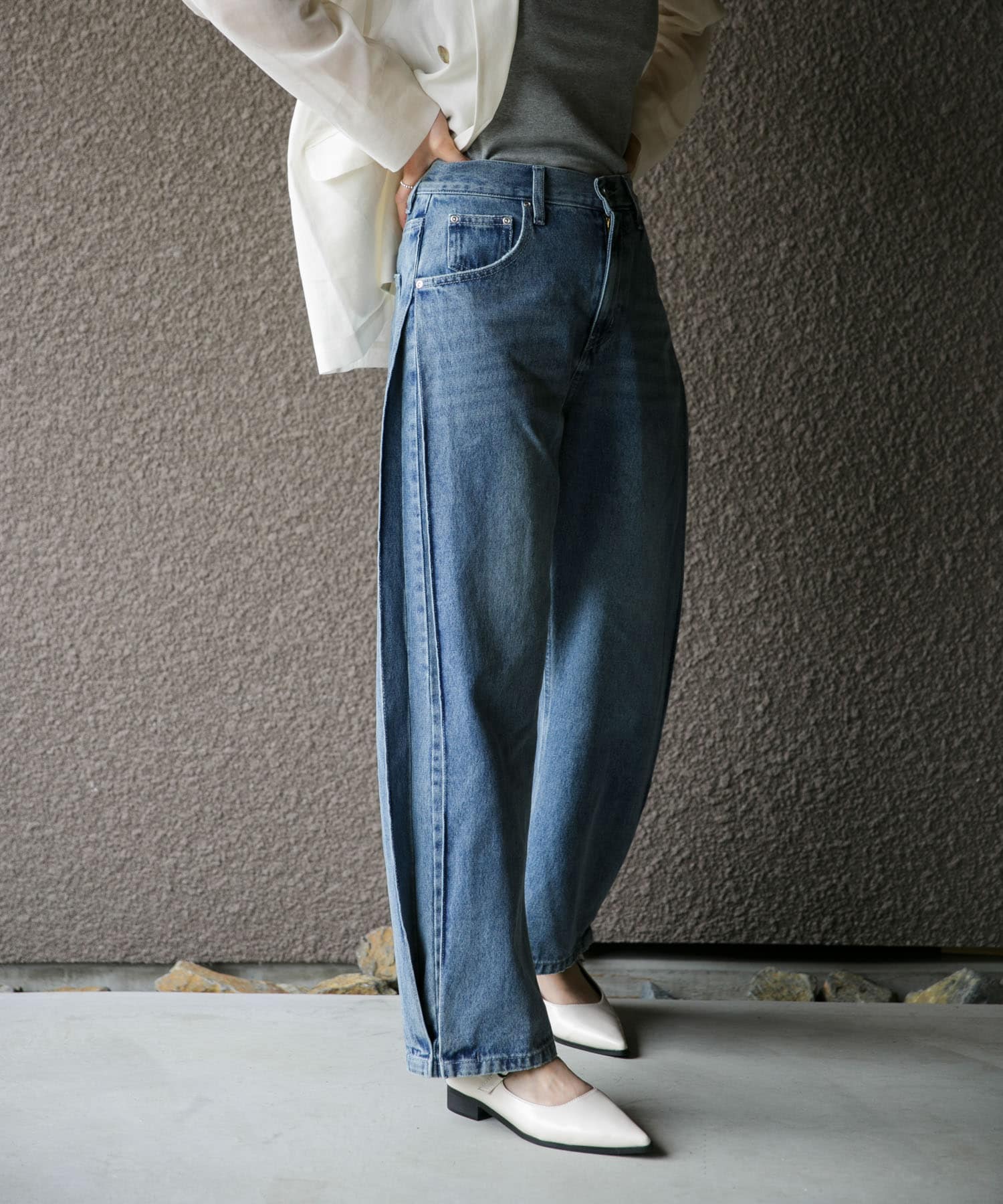 アイレネ - IRENE | W Waist Denim Pants (BLACK)-Black-34の