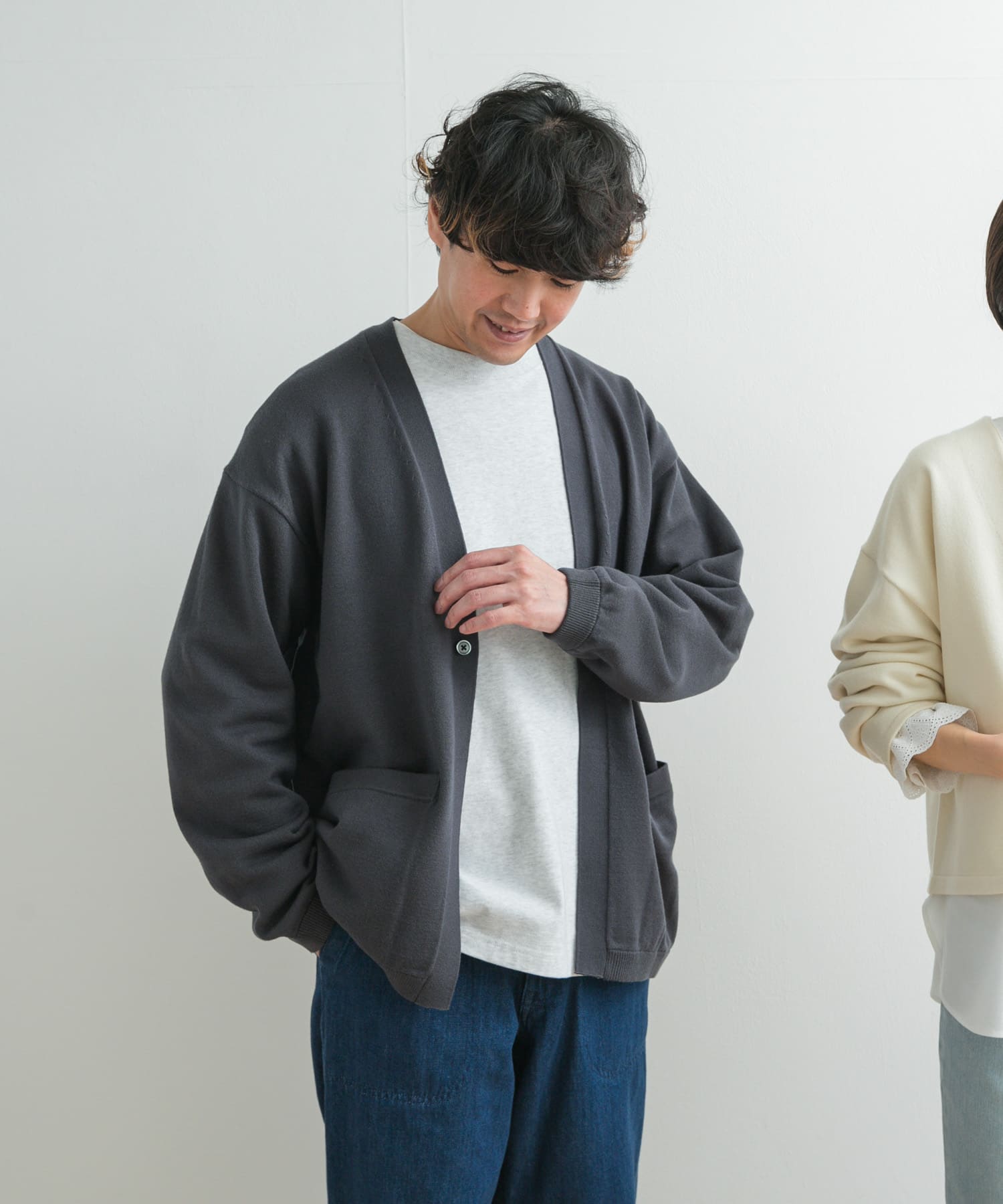 UR TECH 200日ニット』1ツ釦カーディガン[DR47-12H709]｜URBAN