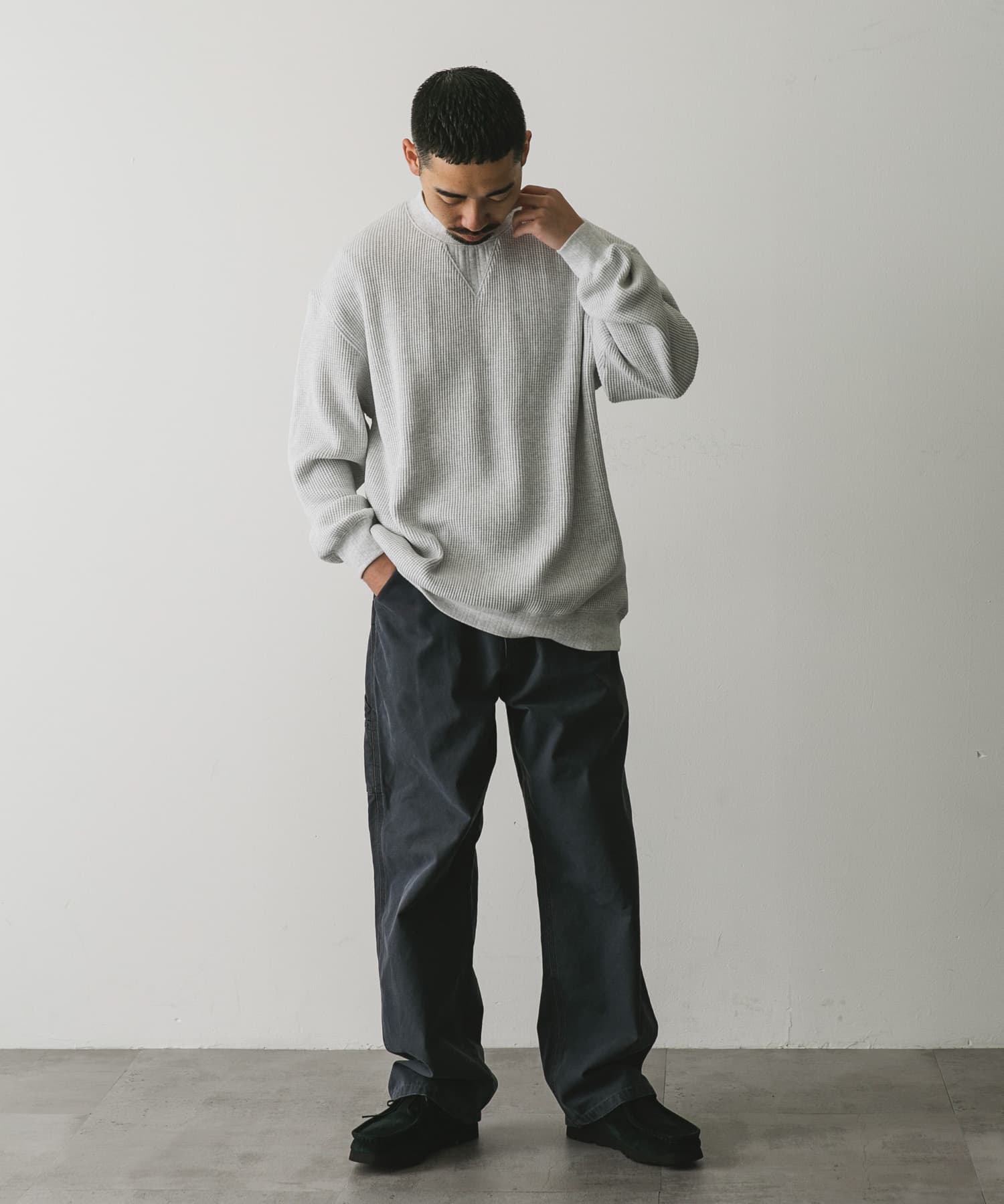 XLサイズ/WEB限定』『UR TECH』裏起毛ワッフルロングスリーブT