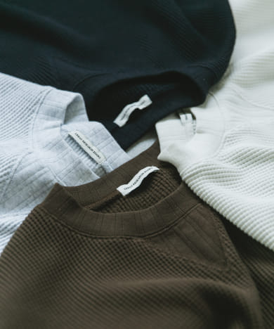 『XLサイズ/WEB限定』『UR TECH』裏起毛ワッフルロングスリーブTシャツ