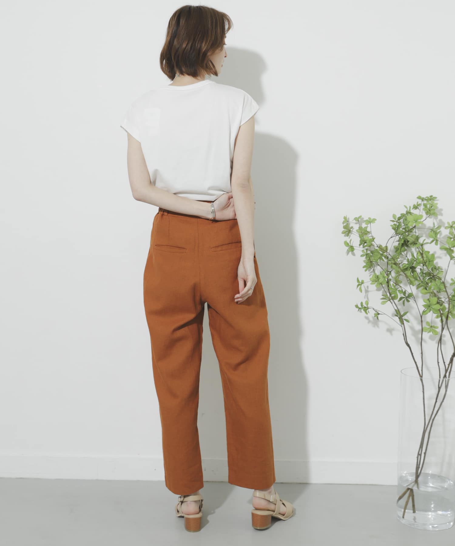 リネンヘリンボーンパイピングパンツ[AA15-24A103]｜URBAN