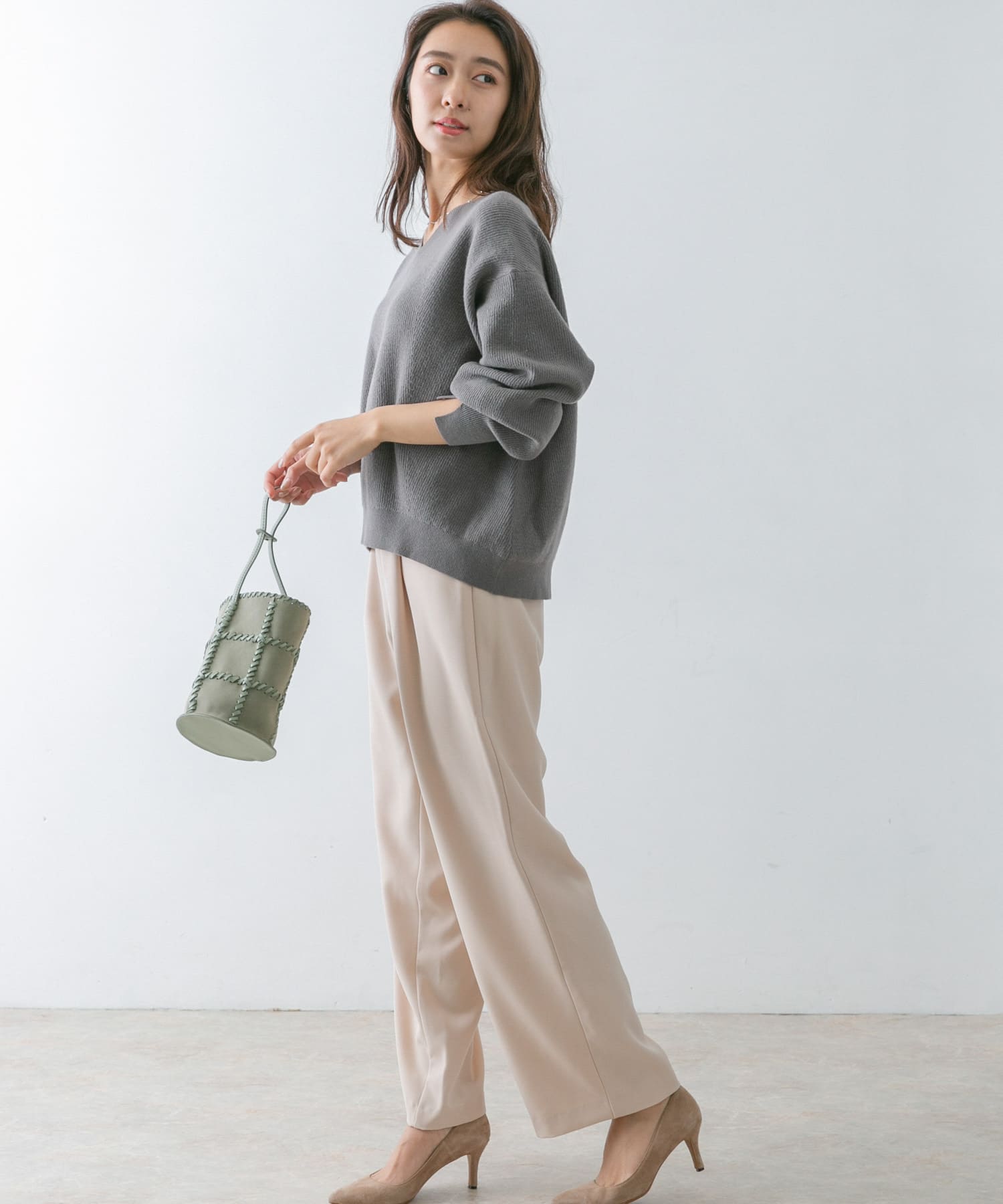 スーパーセール期間限定トップス3点☆美品◇アーバンリサーチロッソ◇Vネックボリュームニットプル