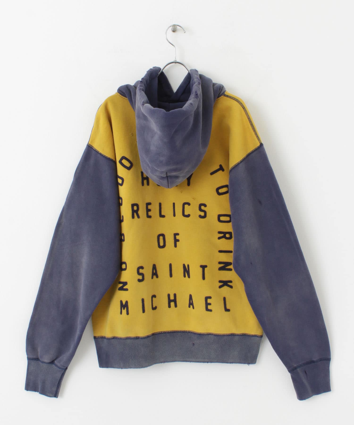 SAINTMICHAEL HOODIE FELT / YELxNVY XL