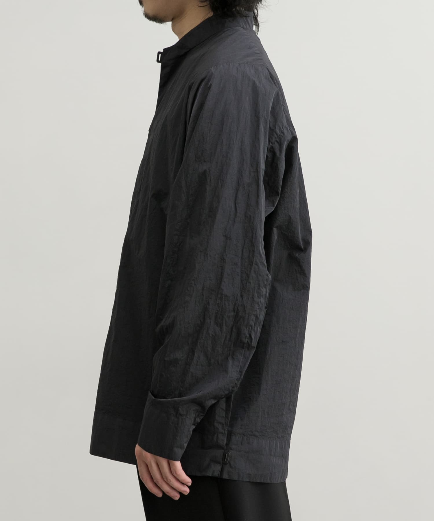 TEATORA CAPSULESNAP SHIRT P ナイロン ノーカラーシャツ