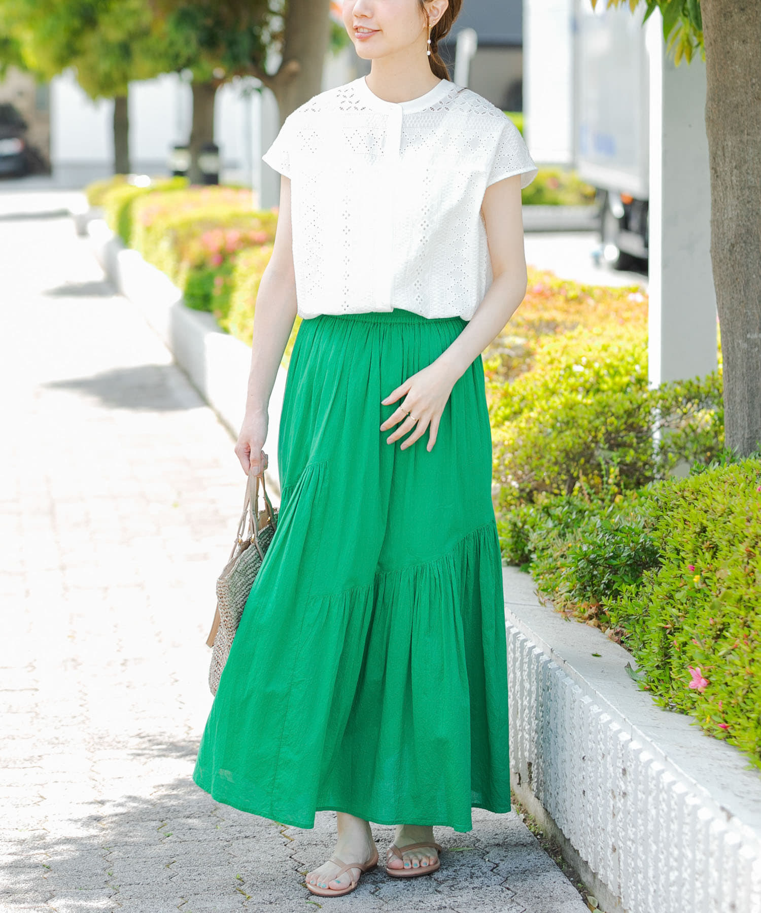 コットンボイルアシメギャザースカート[LA24-25R602]｜URBAN RESEARCH