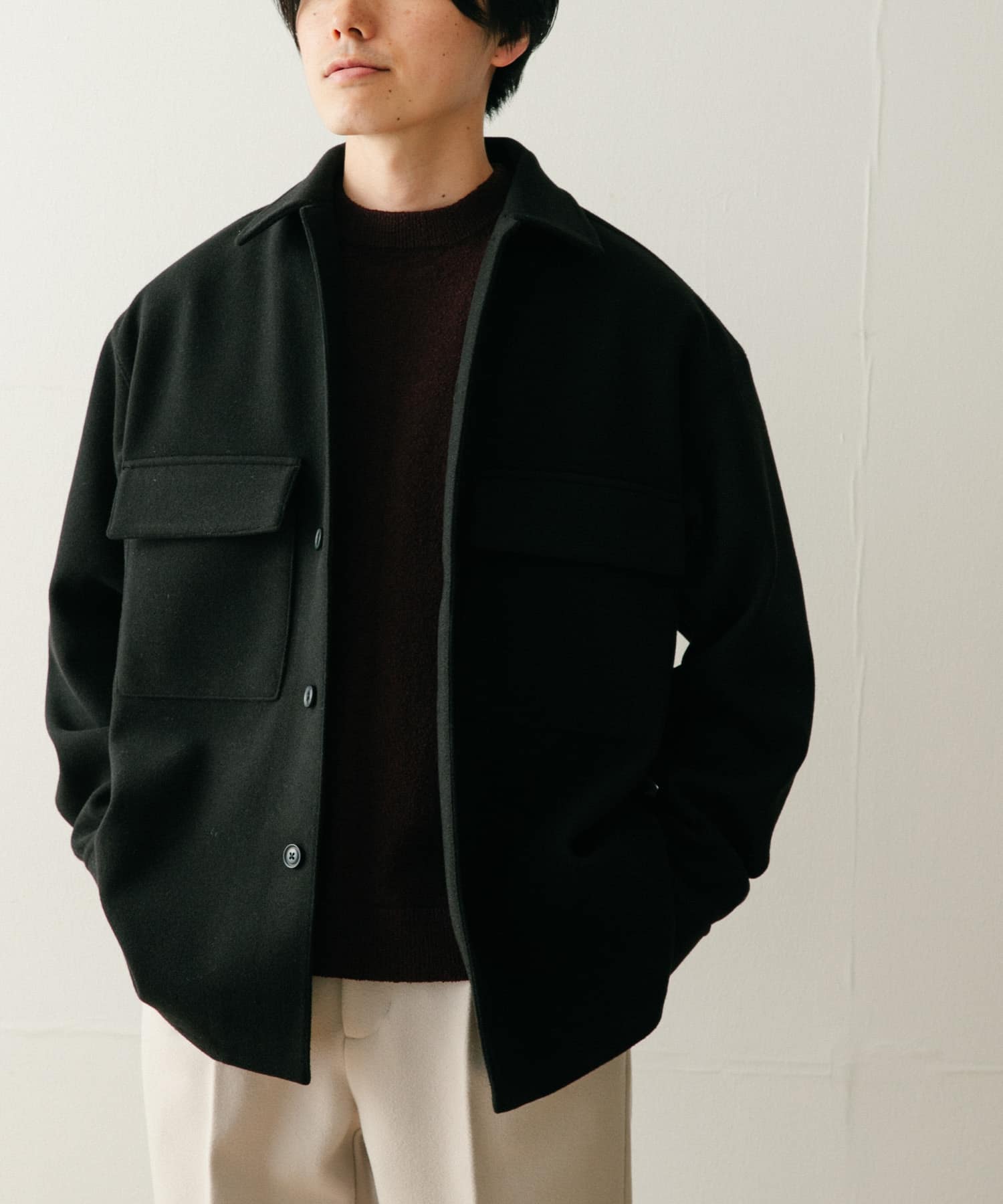 【美品】JOURNAL STANDARD ヘビーメルトン CPO　 ジャケット ミックスブッチャー CPOシャツジャケット（その他ブルゾン