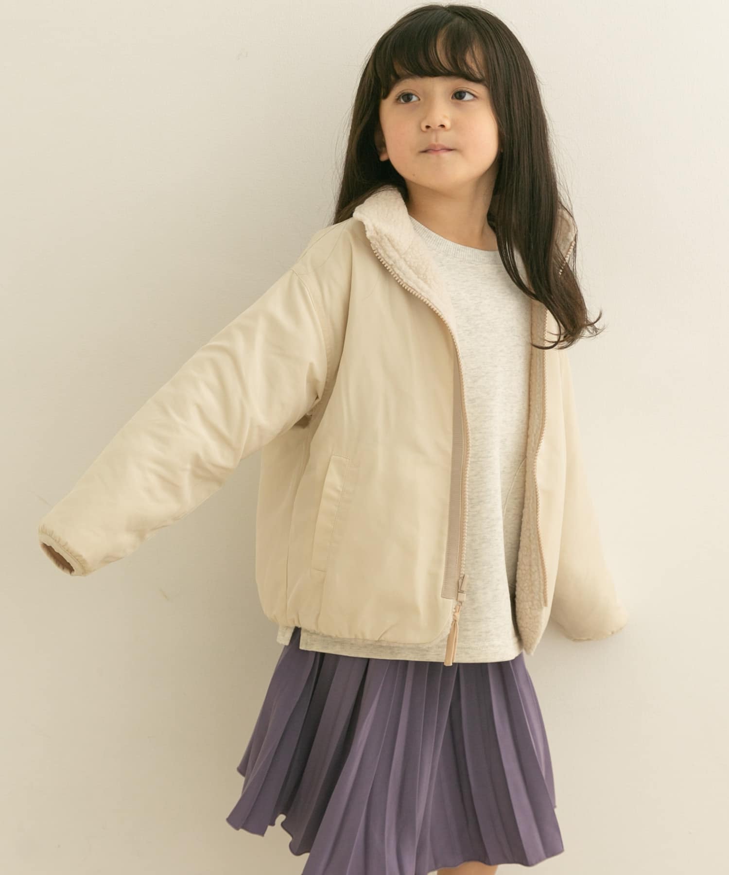 ボアジップリバーシブルジャケット(KIDS)[DR27-37B361]｜URBAN