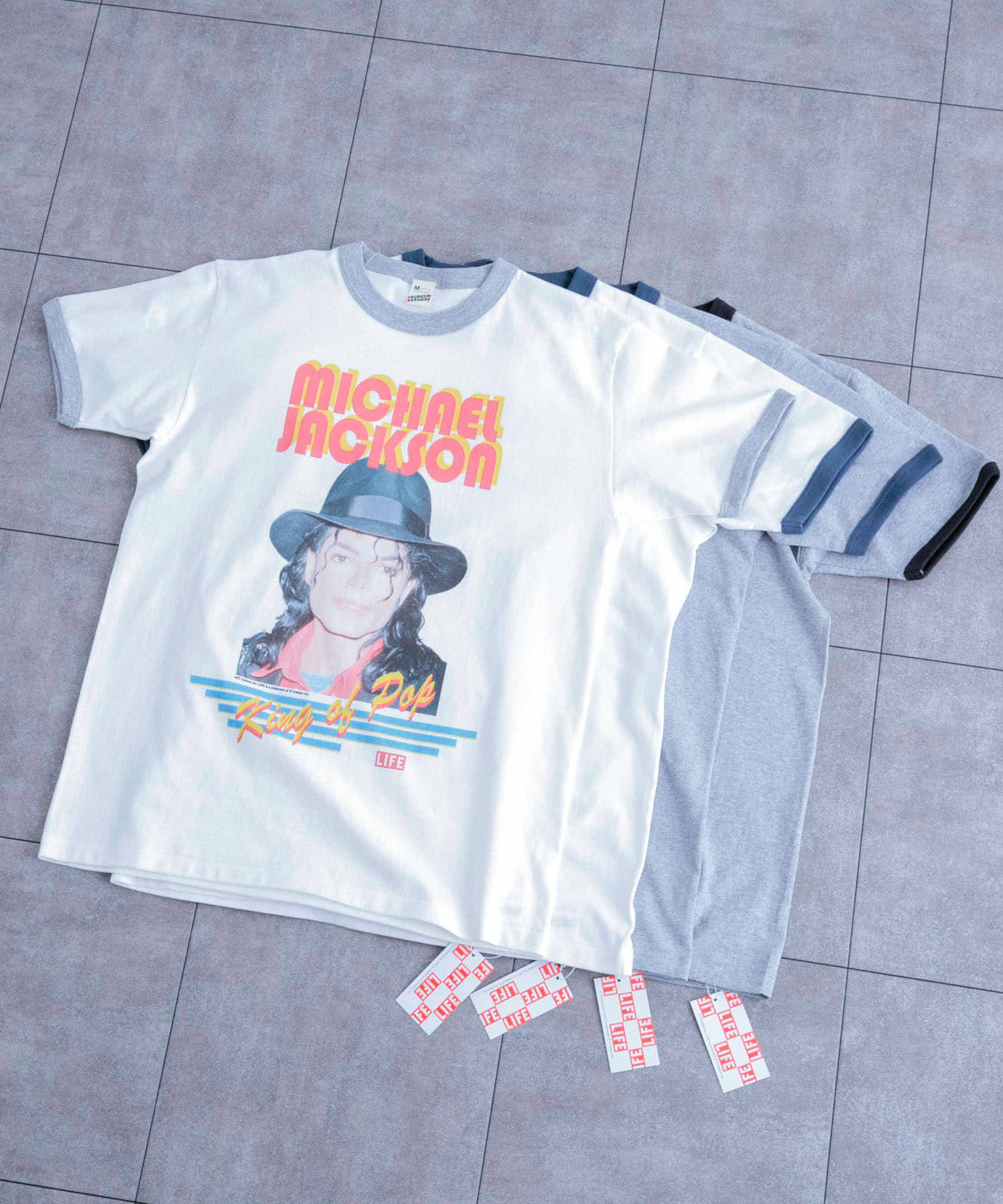 別注』SCREEN STARS×ITEMS プリントリンガーTシャツ M.Jackson[IT35