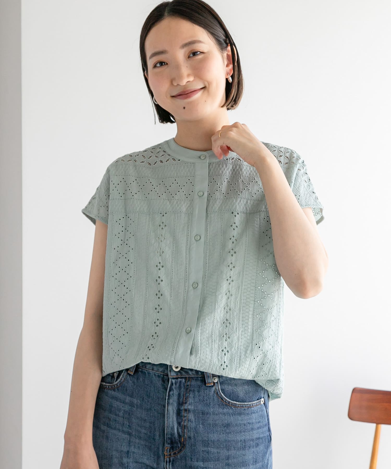 バンドカラーコットンレースシャツ[LA35-23R005]｜URBAN RESEARCH公式