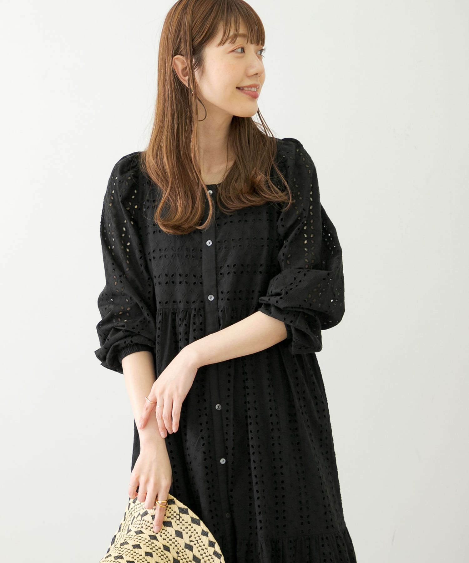 MIXカットワークコットンレースワンピース[LA35-26R607 