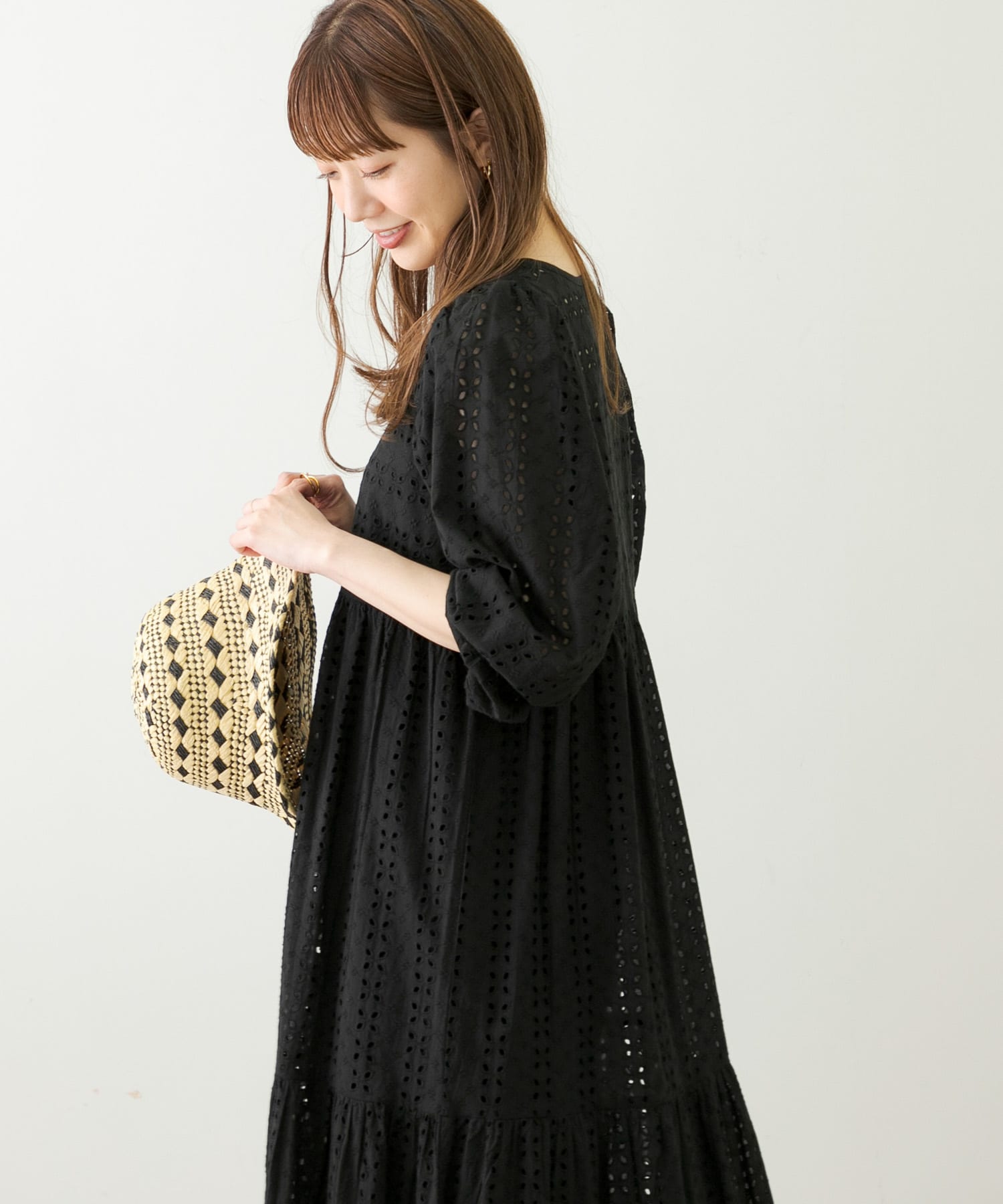 MIXカットワークコットンレースワンピース[LA35-26R607]｜URBAN 