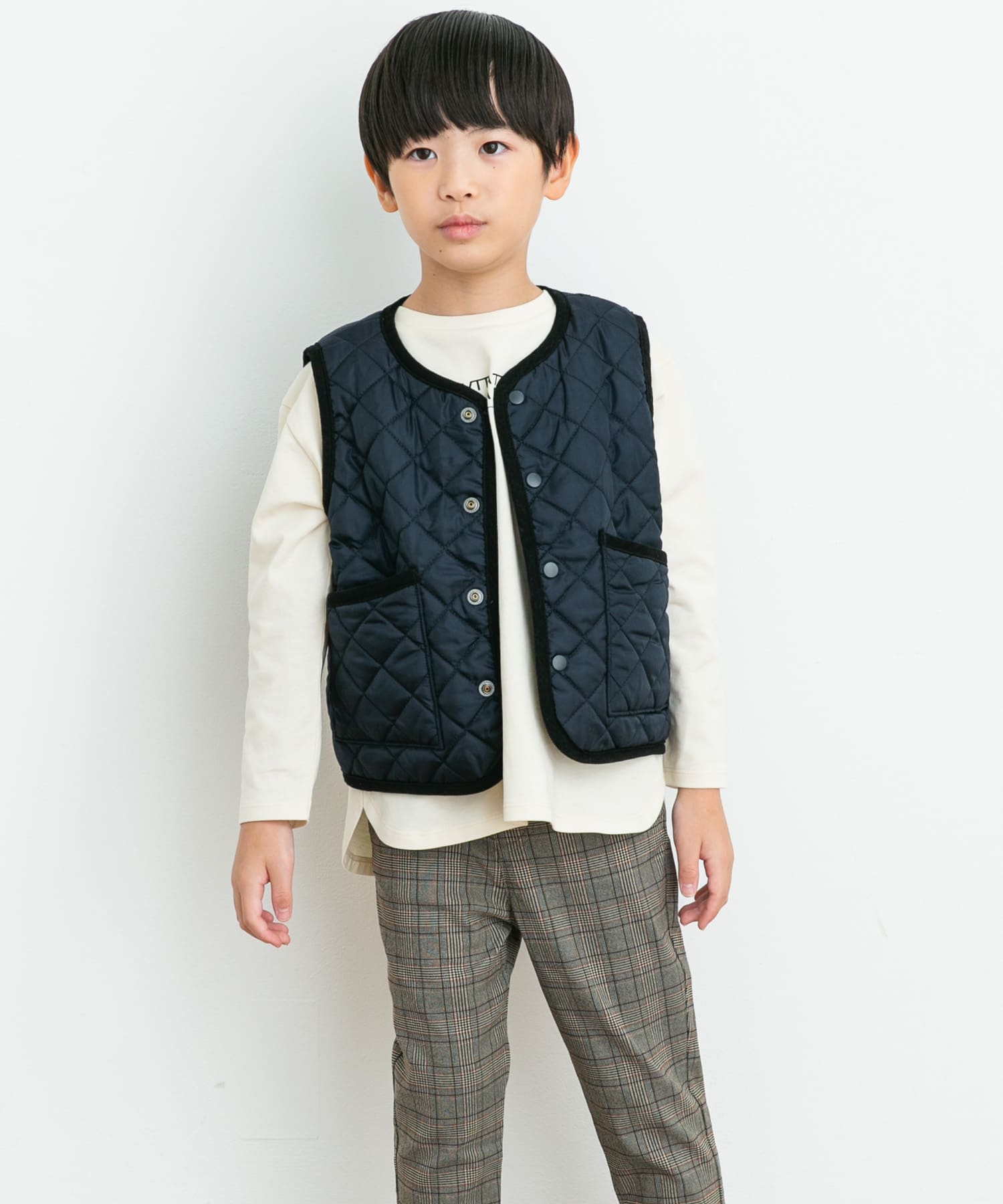 リバーシブルキルトベスト(KIDS)[DR37-37B303]｜URBAN