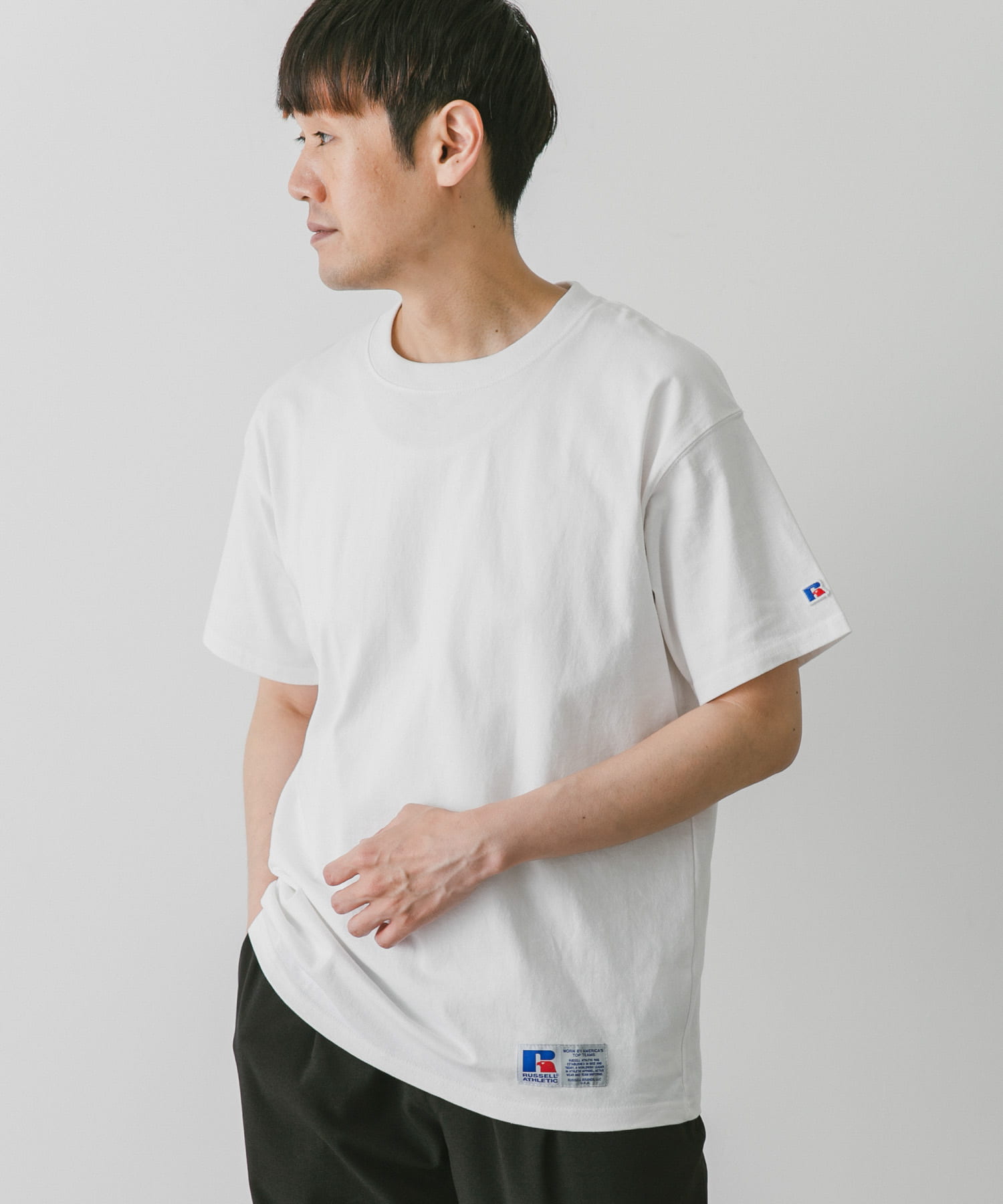 別注』RUSSELL ATHLETIC×DOORS USA Cotton Basic Tee[RJ-1037-DM35