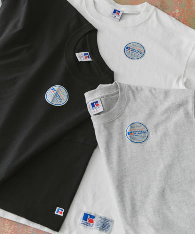 『別注』RUSSELL ATHLETIC×DOORS　USA Cotton Basic Tee