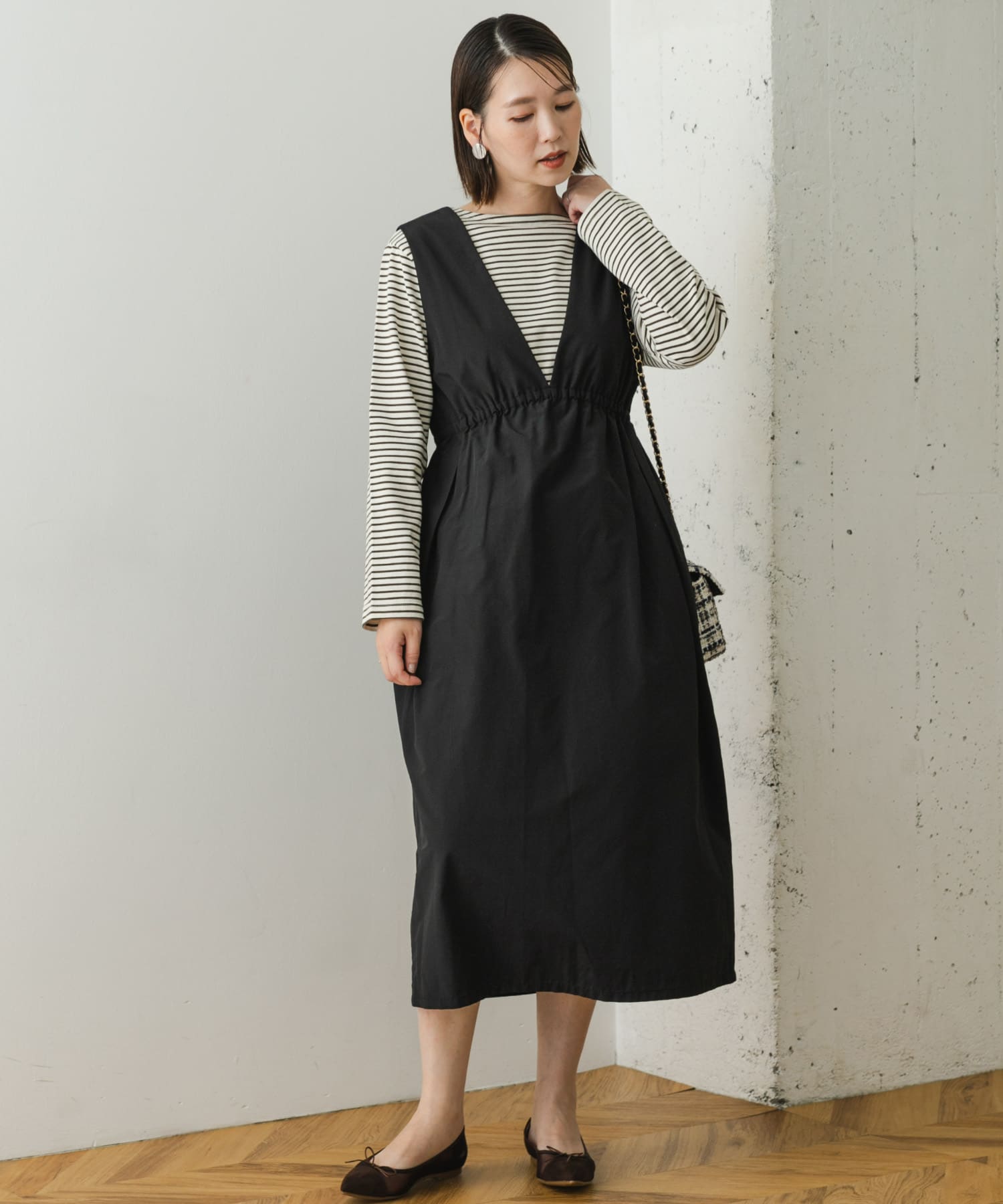 F by ROSSO 撥水ウエストマークジャンパーワンピース[RA36-26Y603 F by ROSSO 撥水ウエストマークジャンパーワンピース[RA36-26Y603