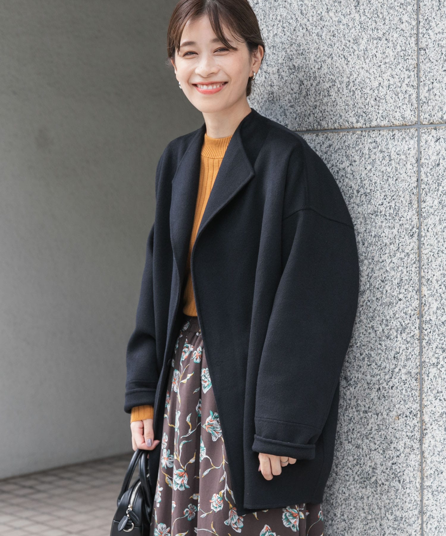 URBANRESEARCH ROSSOWOMEN ファー付きウールガウンコート