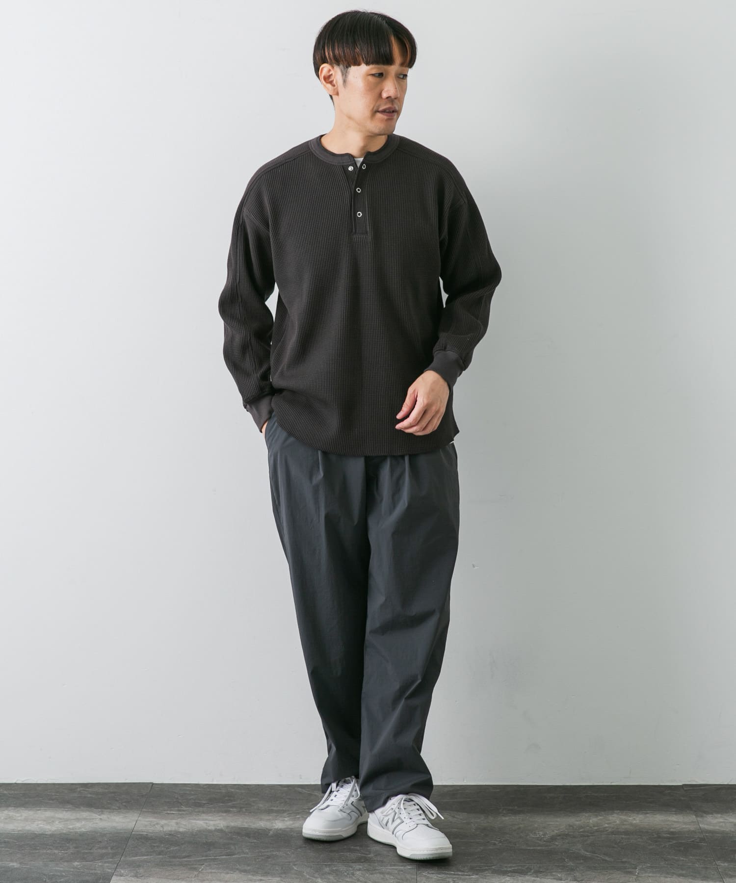 UR TECH』 ワッフルヘンリーネック Tシャツ[DR37-11H703]｜URBAN