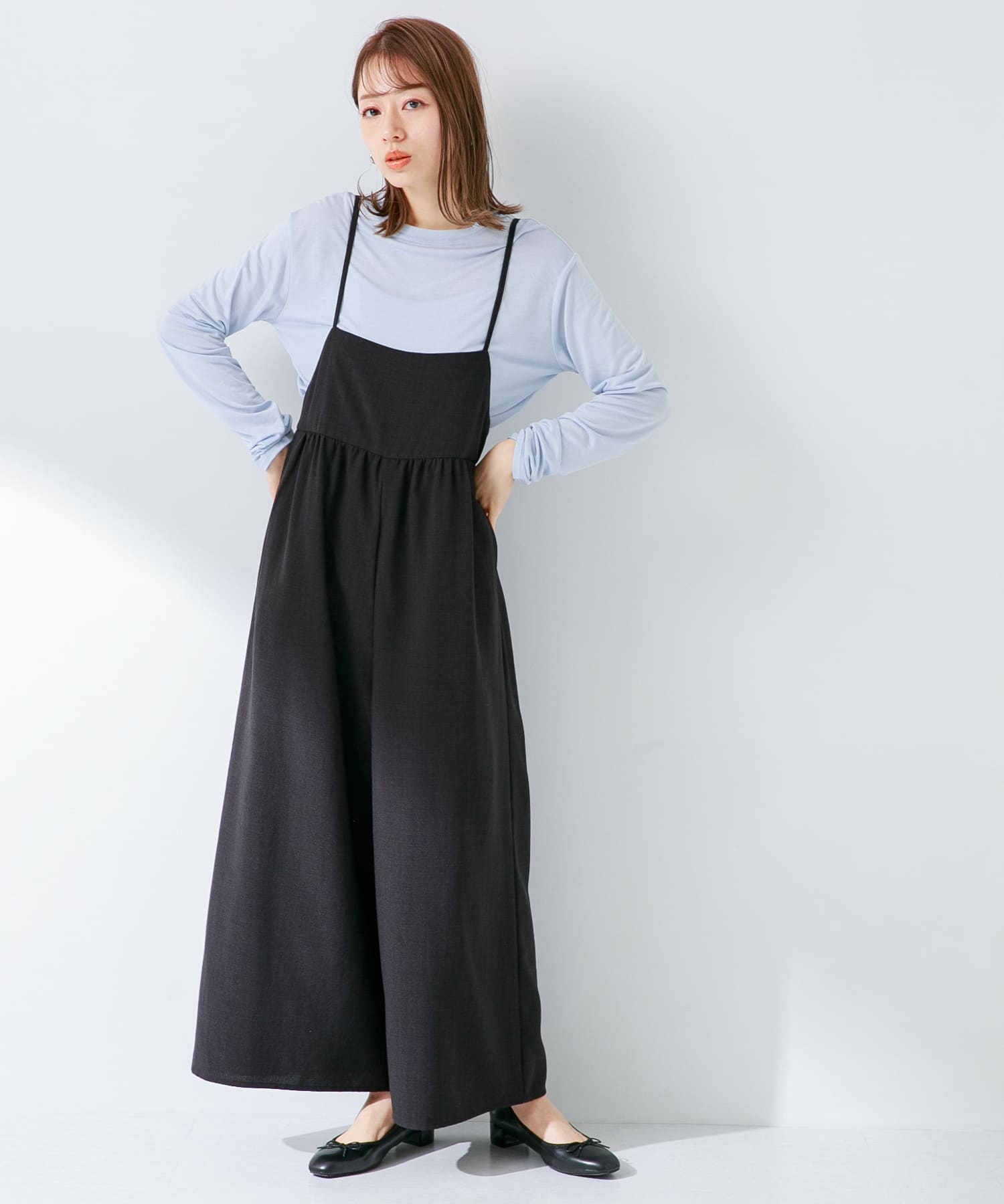 UR TECH DRYLUXE』ギャザーワイドサロペット[LA44-24T801]｜URBAN 