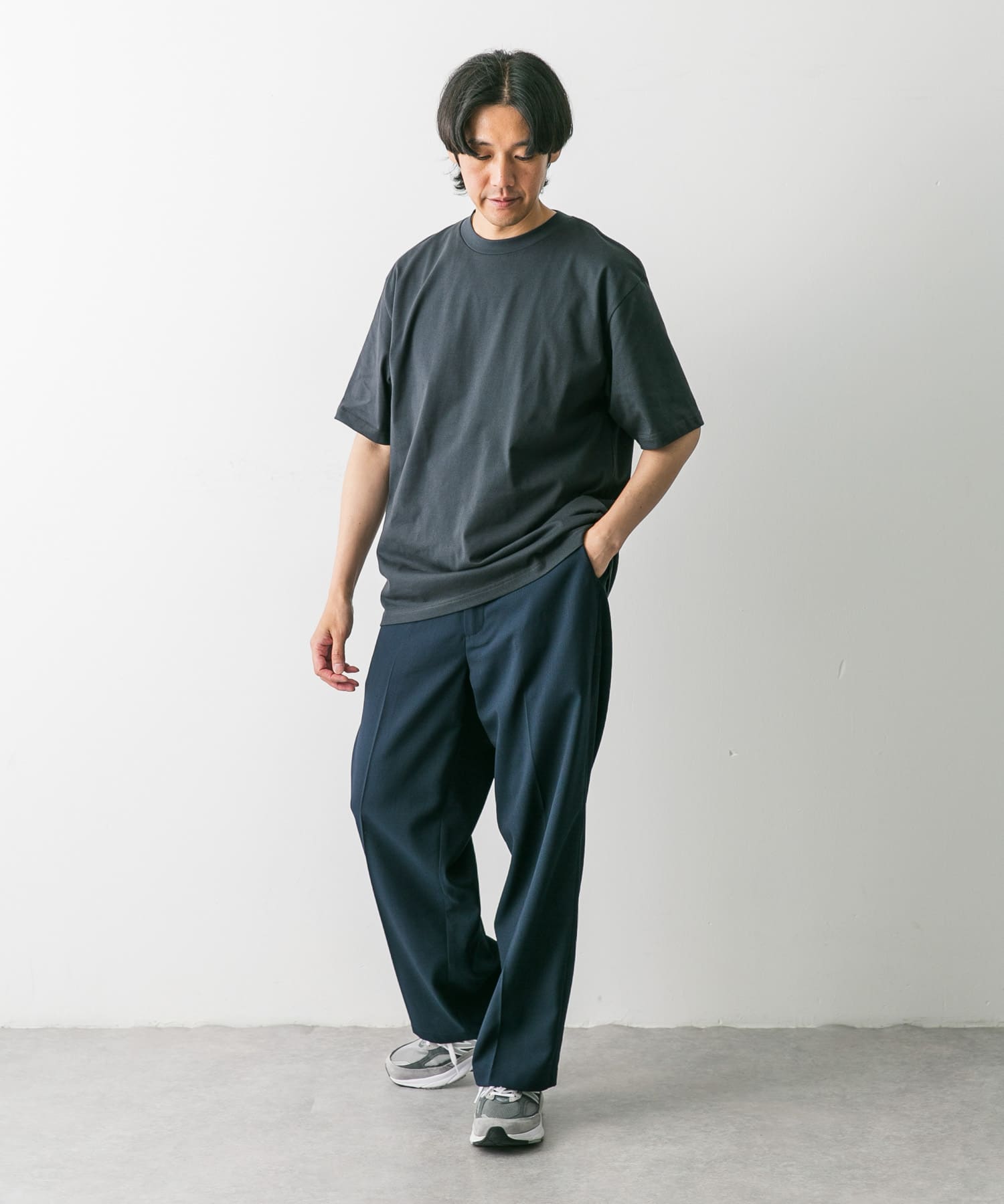 南青山 aloof home 和紙天竺ダブルレイヤードショートスリーブT