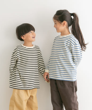 ボーダーワイドロングTシャツ(KIDS)