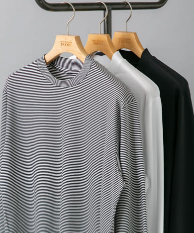 『抗菌/防臭』LIFE STYLE TAILOR　シルケットポンチストレッチ長袖Tシャツ