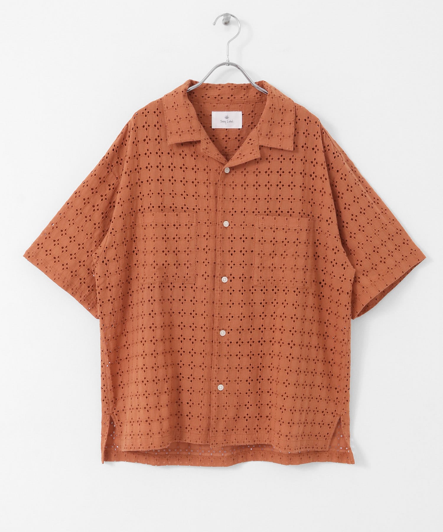 レース刺繍ショートスリーブシャツ[LA45-13S008]｜URBAN