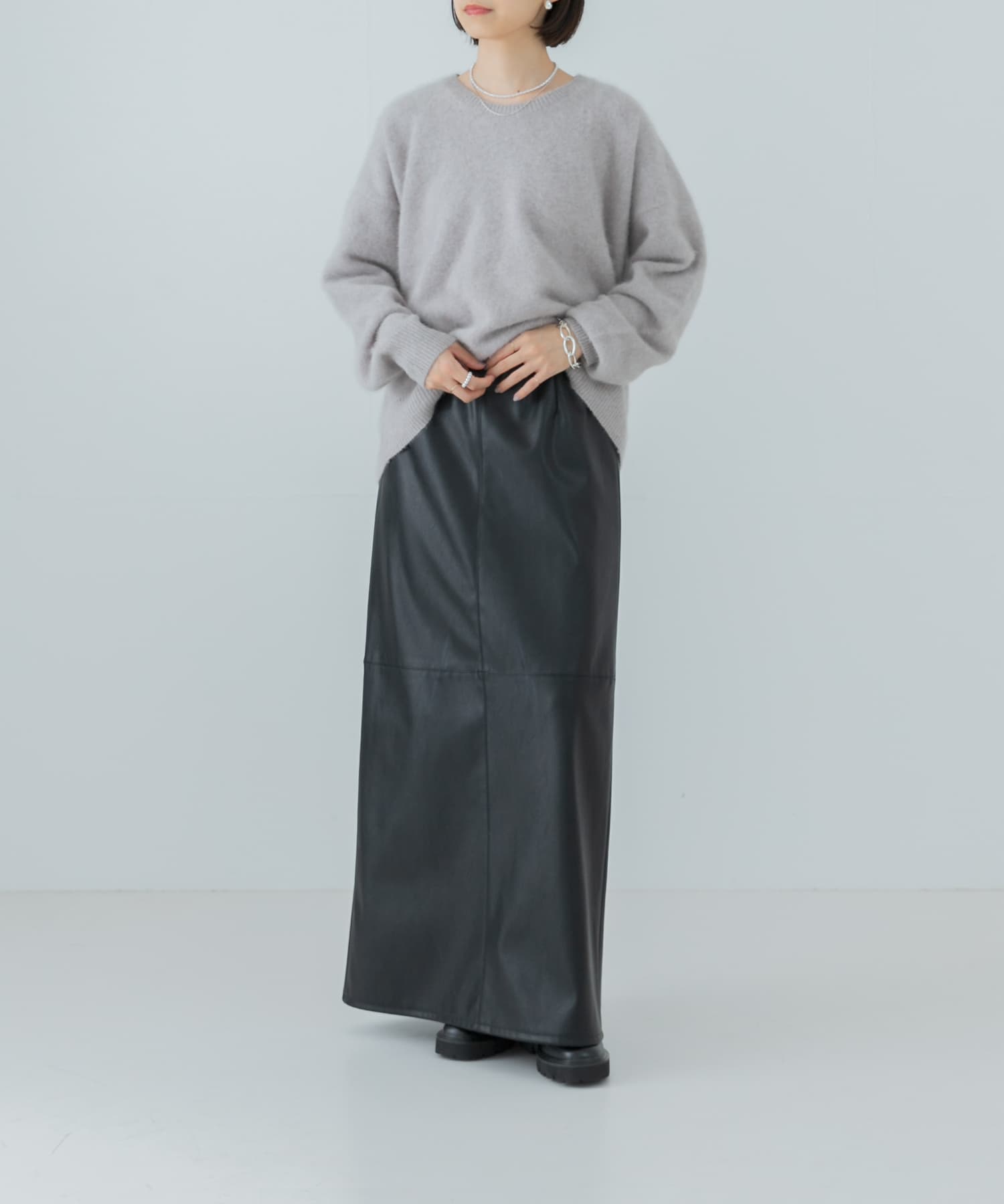 MONN.:.(モン)/LIGHTレイヤードマキシスカートを使った人気ファッションコーディネート - WEAR