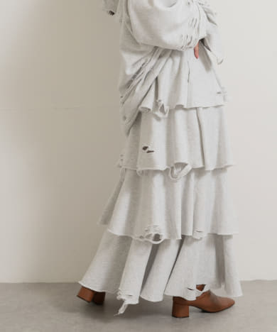 neith.tokyo　Sweat Tiered Skirt-Gray