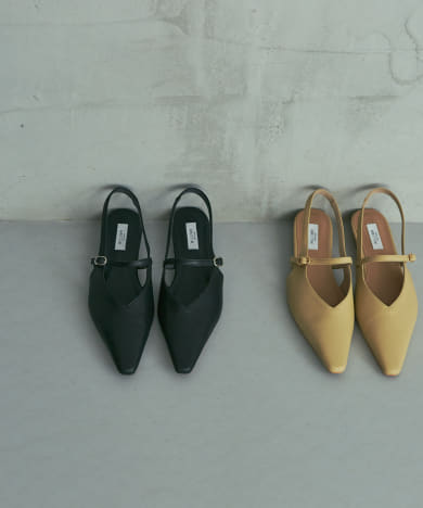 『別注』 MILLIWM×URBANR　Vカットスリングバッグパンプス
