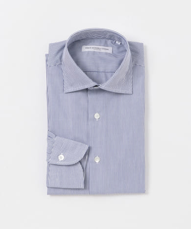 LIFE STYLE TAILOR　セミワイド細ストライプシャツ