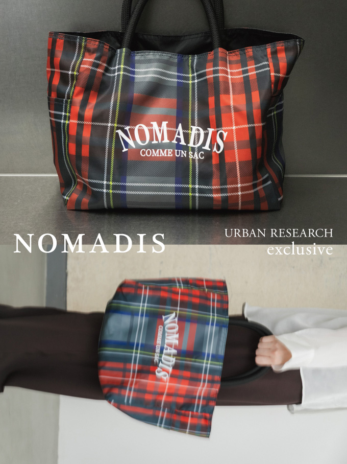 NOMADIS トートバッグ チェック柄 NOMADISから遂に「チェック柄」がデビュー！ 人気サイズで別注した