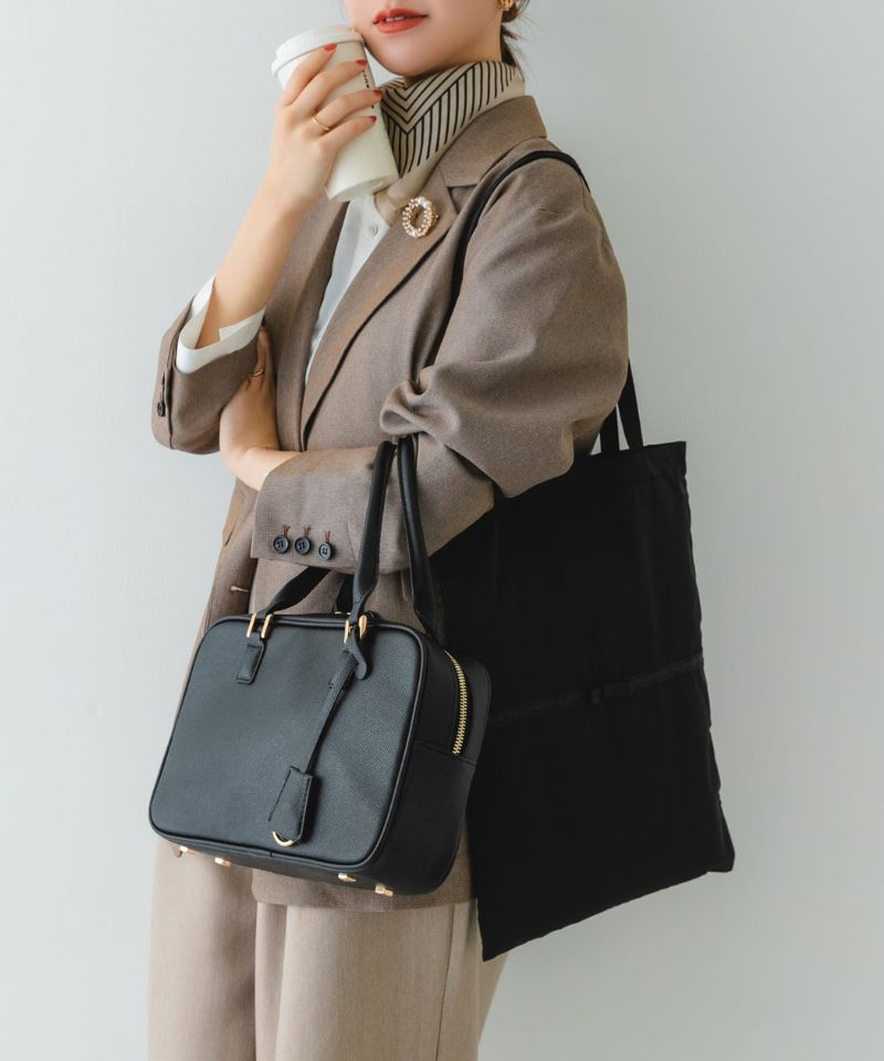 【ハレの日にオススメ】ブローチとサブバッグがセットになったボストンバッグ