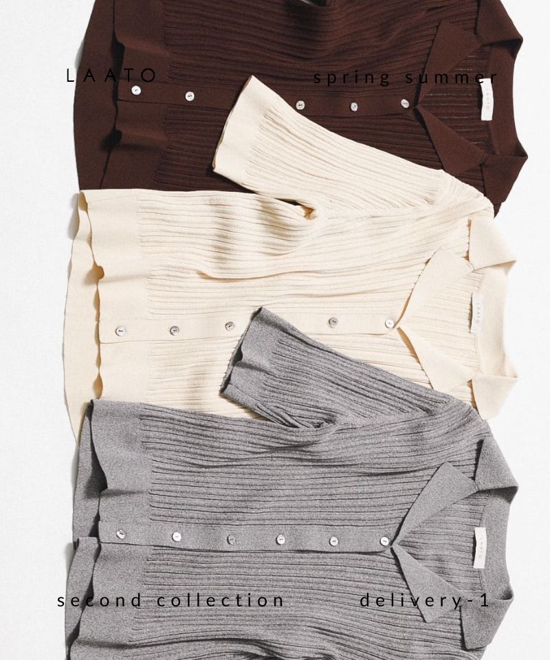 NEW "知的な抜け感を纏うニットポロカーディガン"