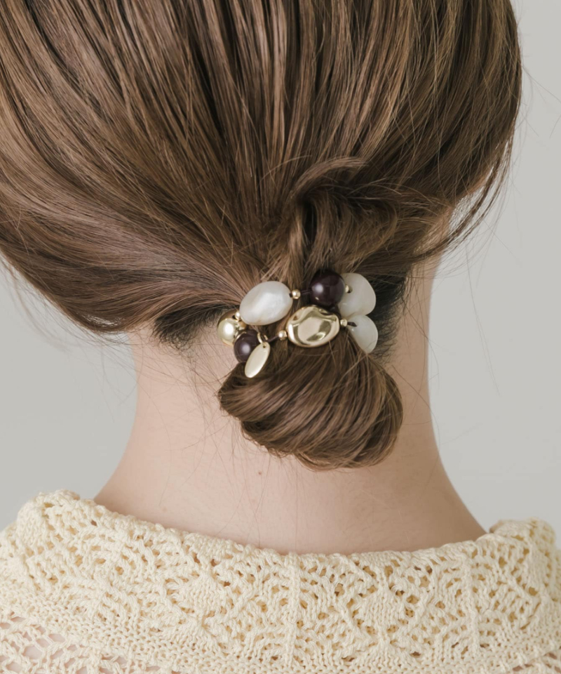 【RESTOCK】ヘアゴムとしてもブレスレットとしても可愛い◎アソートパーツヘアポニー