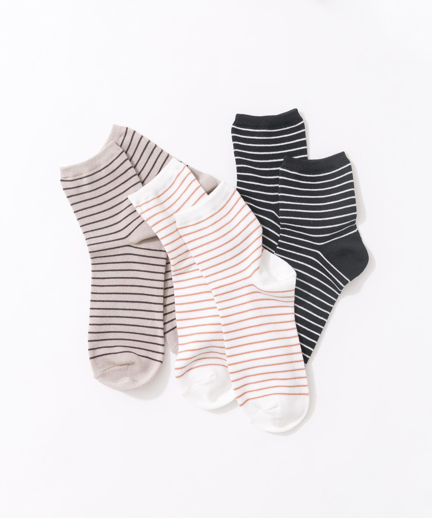 『URTECH』ボーダーソックス GRG×D.BRN 25-28