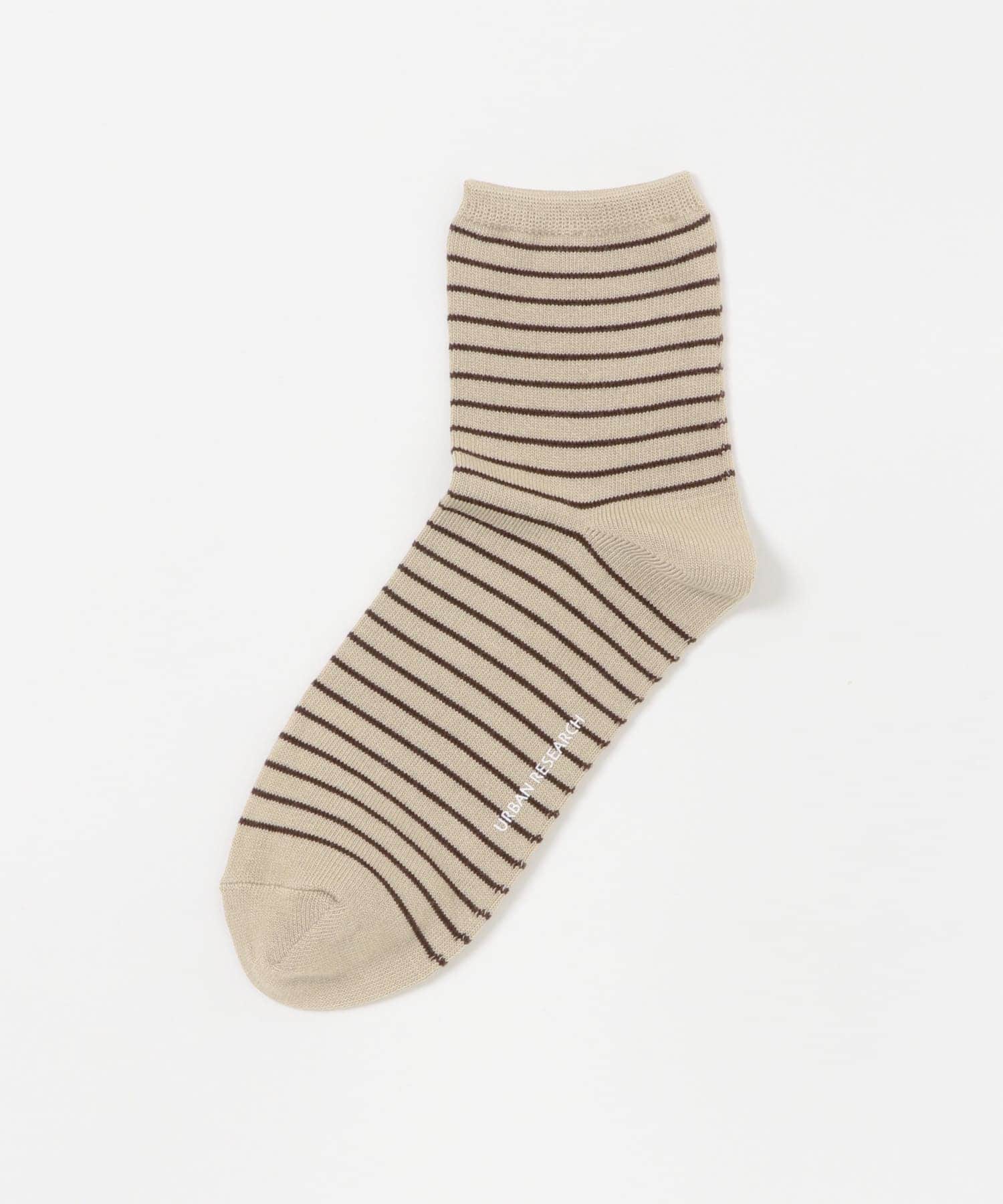 『URTECH』ボーダーソックス GRG×D.BRN 25-28