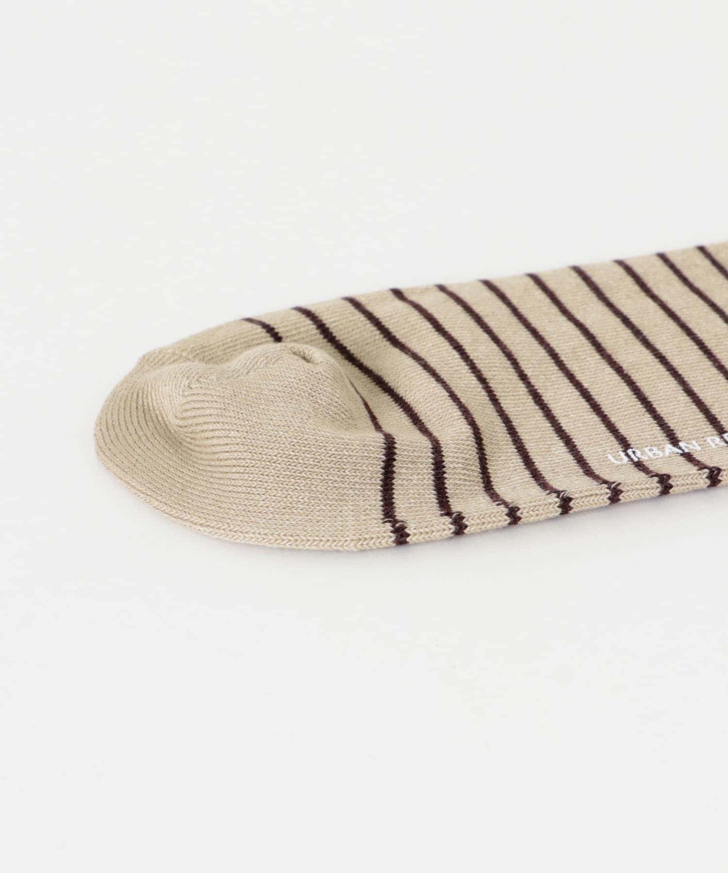 『URTECH』ボーダーソックス GRG×D.BRN 25-28