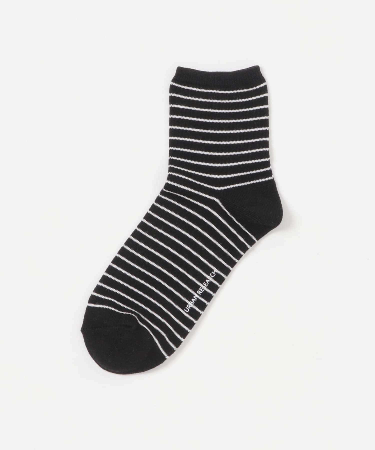 『URTECH』ボーダーソックス BLK×OFF 25-28
