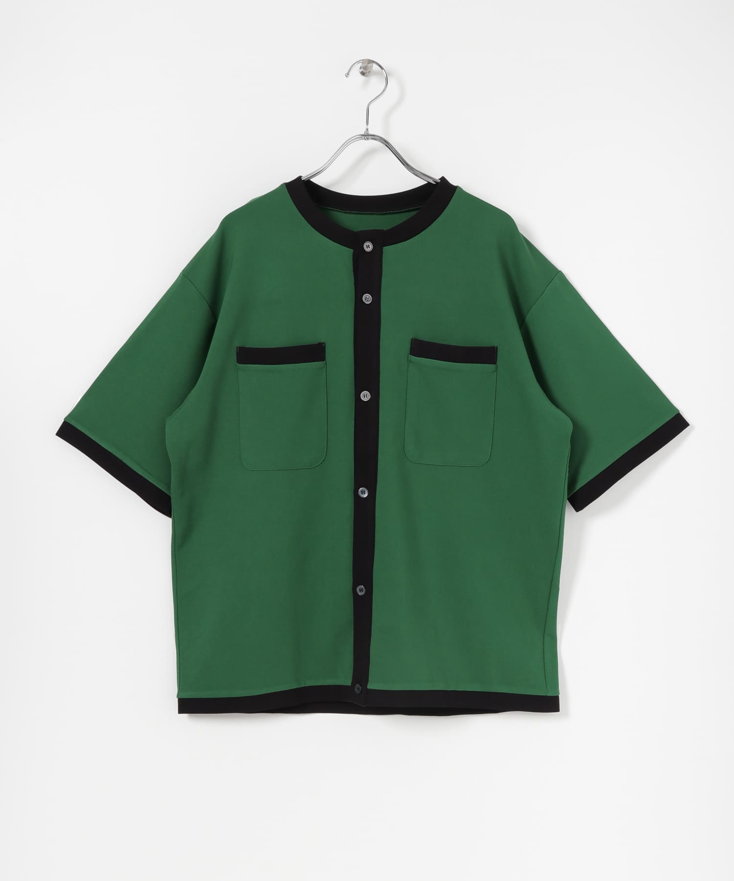 Couleur Meler sakasa　bicolor cardigan GREEN M