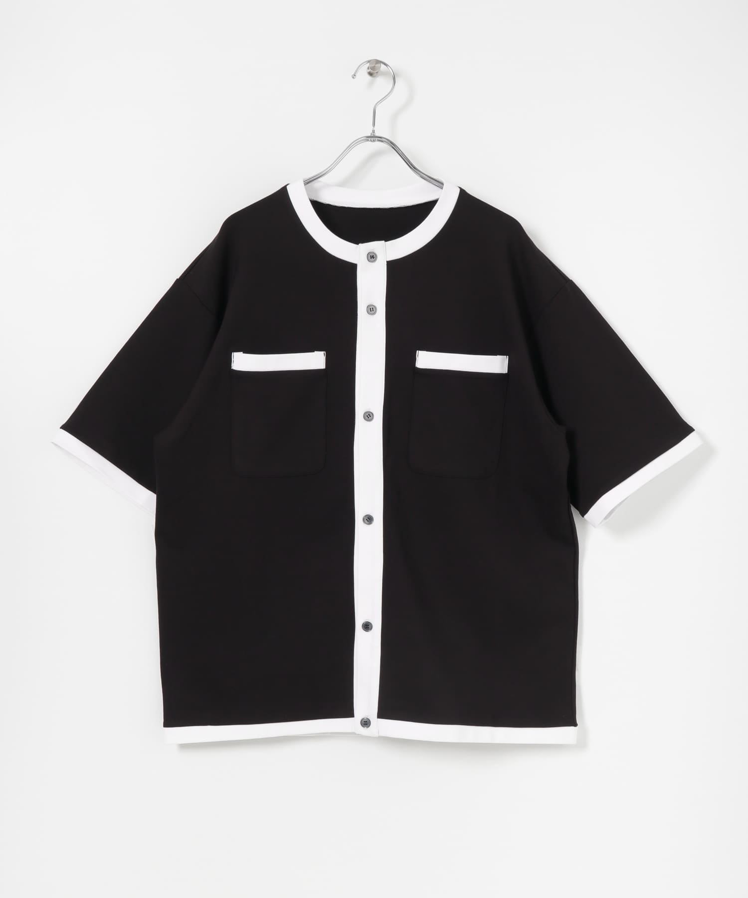 Couleur Meler sakasa　bicolor cardigan BLACK M