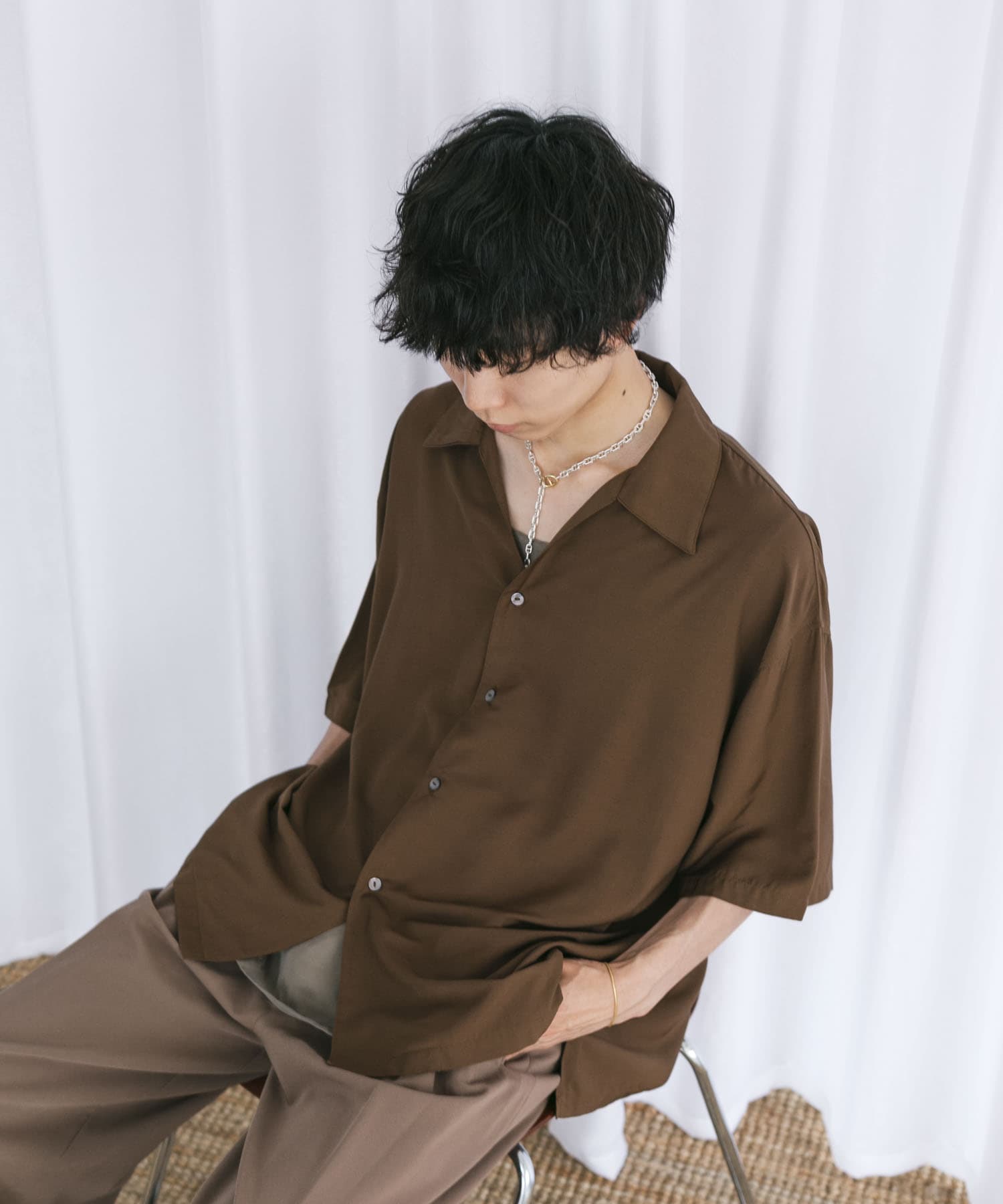Couleur Meler なかじ　スキッパーカラーシャツ