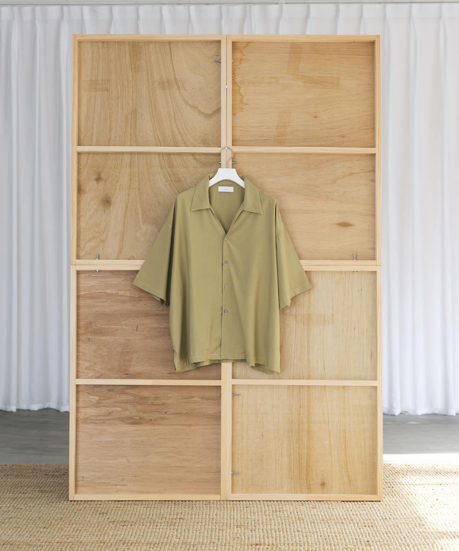 Couleur Meler なかじ　スキッパーカラーシャツ Y.GREEN M