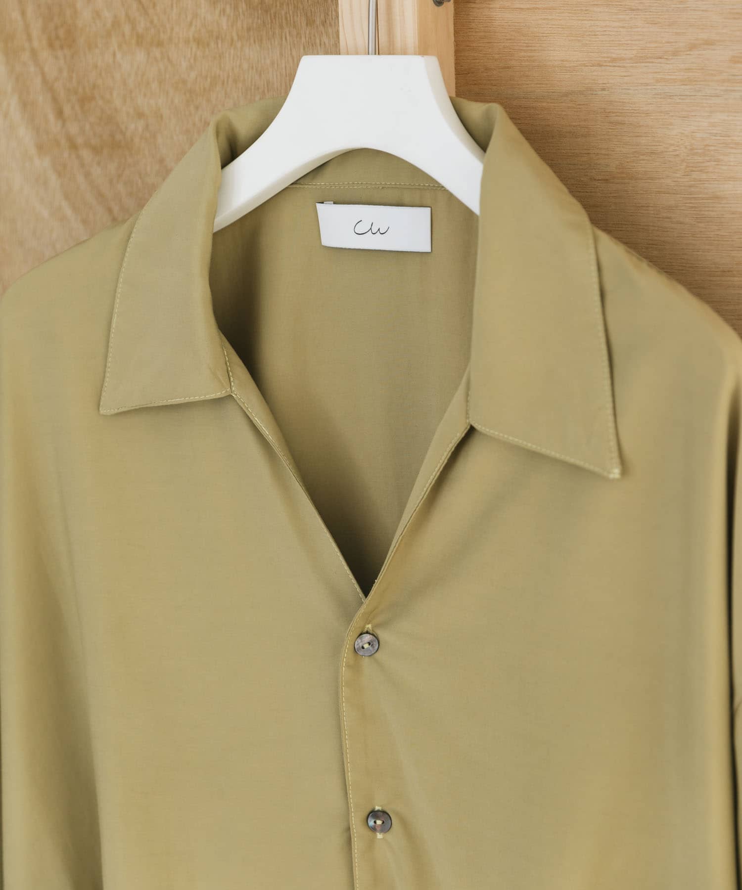 Couleur Meler なかじ　スキッパーカラーシャツ Y.GREEN M