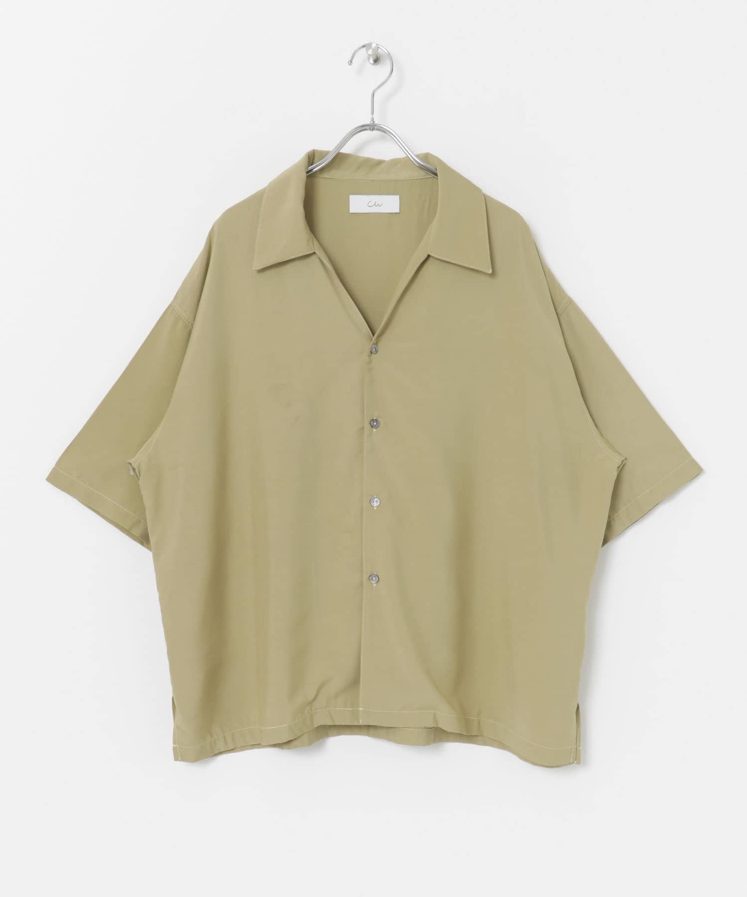 Couleur Meler なかじ　スキッパーカラーシャツ Y.GREEN M