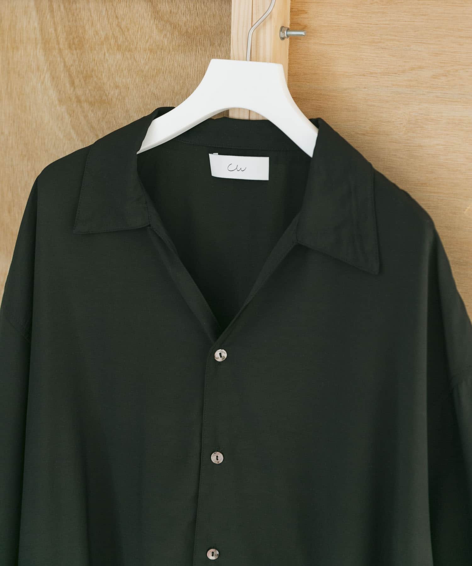 Couleur Meler なかじ　スキッパーカラーシャツ BLACK M