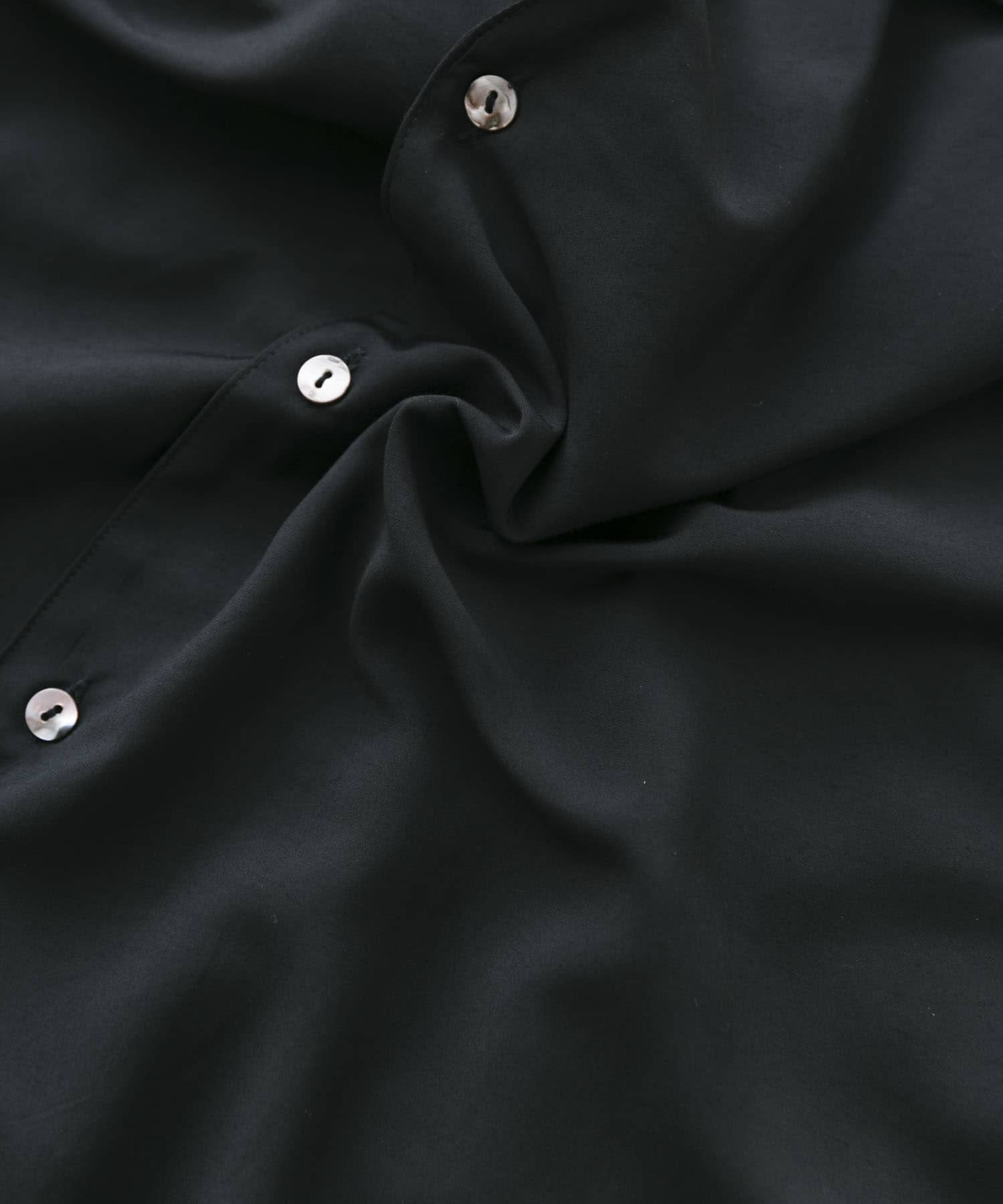 Couleur Meler なかじ　スキッパーカラーシャツ BLACK M