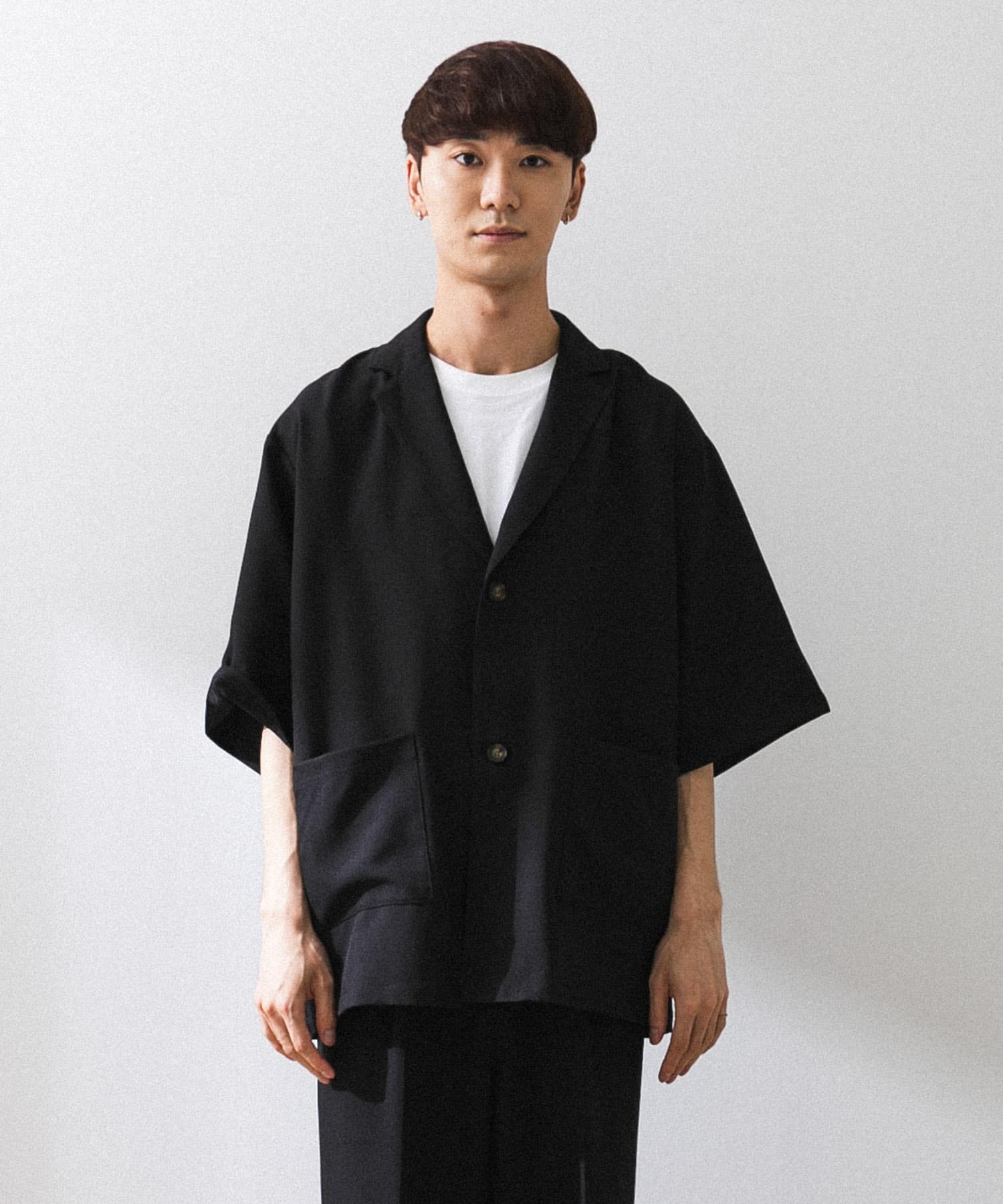 Couleur Meler sakasa　jacket collar shirts BLACK L
