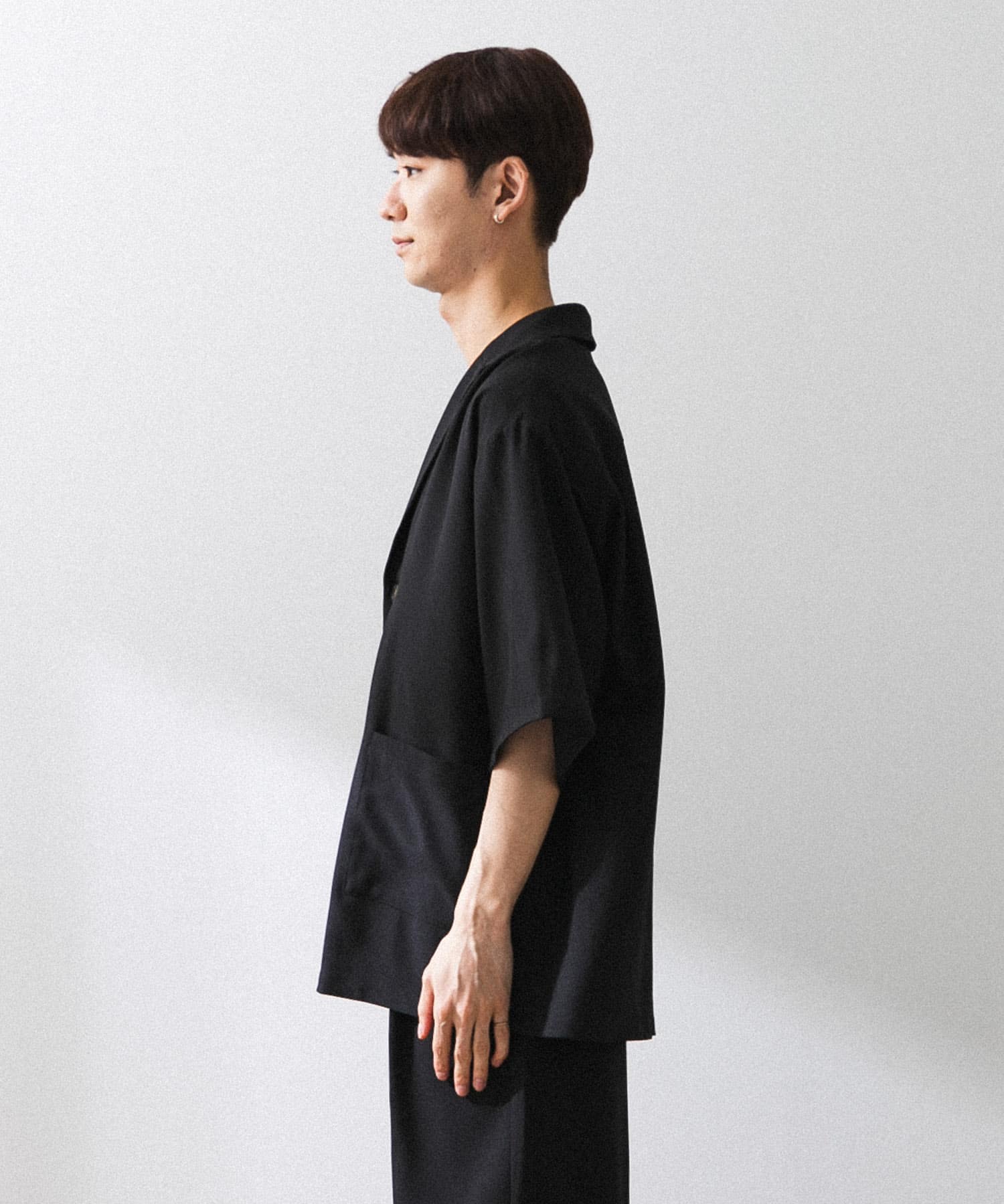 Couleur Meler sakasa　jacket collar shirts BLACK L